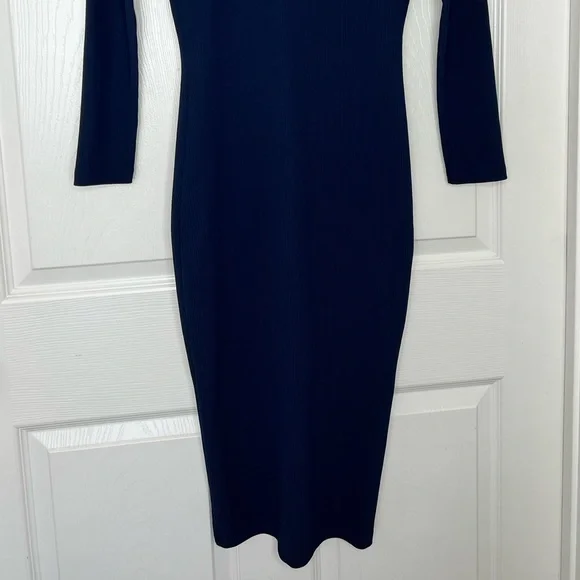 Nadia Tarr Blue Bodycon Midi Dress Sz L